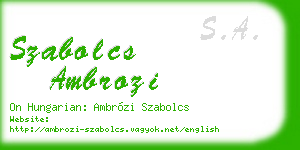szabolcs ambrozi business card